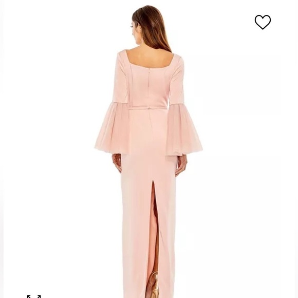 Mac Duggal Women's Flounced Sleeve Square Neck Column Gown Dress - Picture 2 of 7